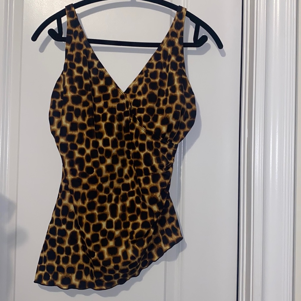 Leopard print bathing suit top